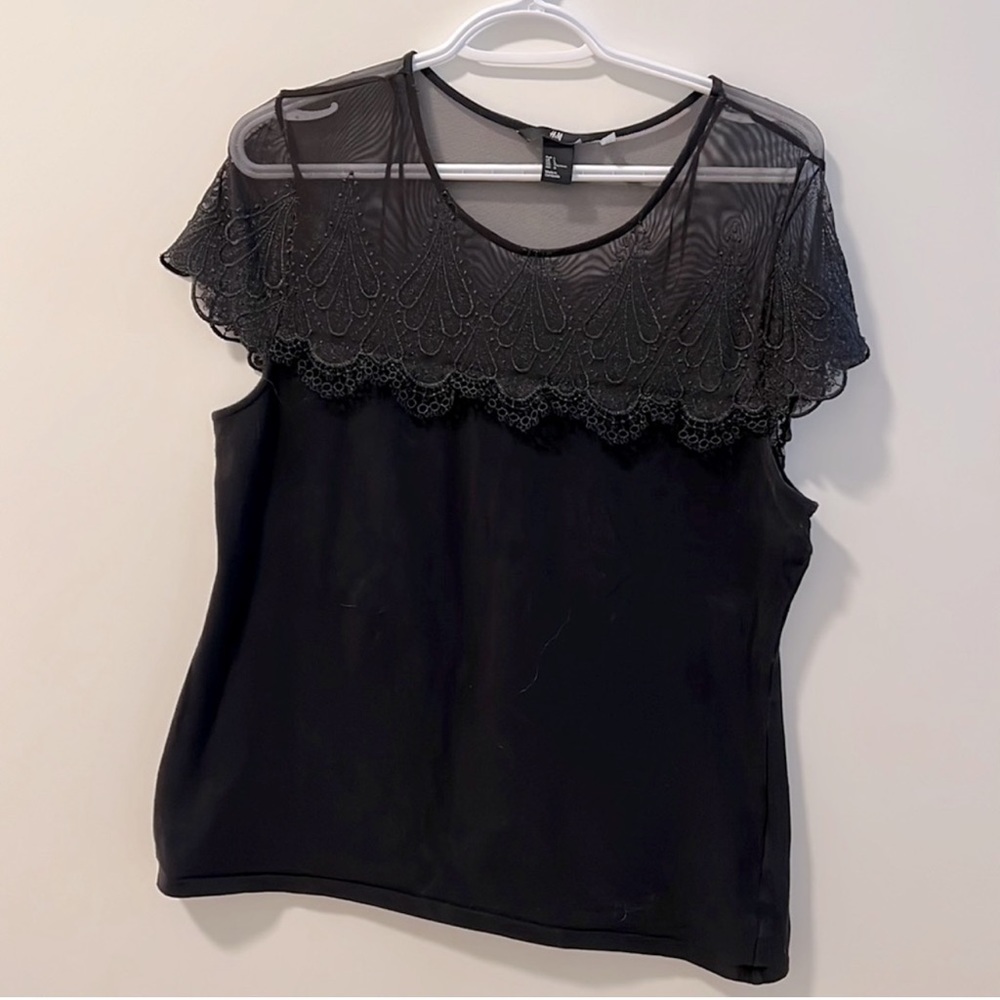 H&M Black Lace Top